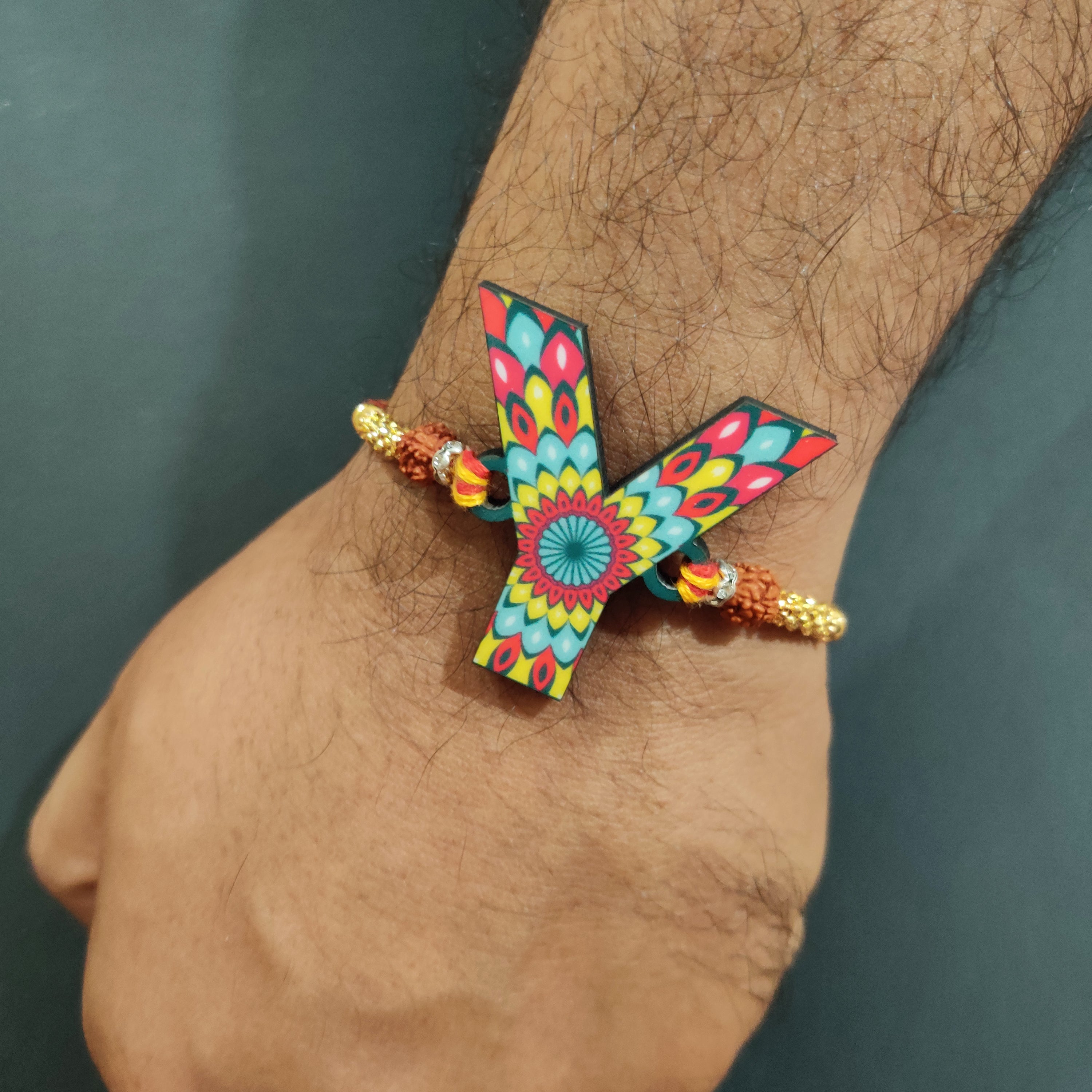 Indianvibez Alphabet Y Wooden Rakhi - Kids Rakhi | Grocsy