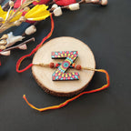 Indianvibez Alphabet Z Wooden Rakhi - Kids Rakhi | Grocsy