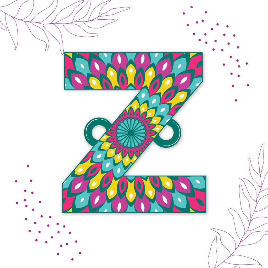 Indianvibez Alphabet Z Wooden Rakhi - Kids Rakhi | Grocsy