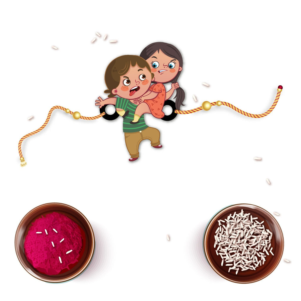 Indianvibez Annoying Brother Wooden Rakhi with Rudraksha, Funny & Quirky Rakhi for Bhaiya, Shop India - Kids Rakhi | Grocsy