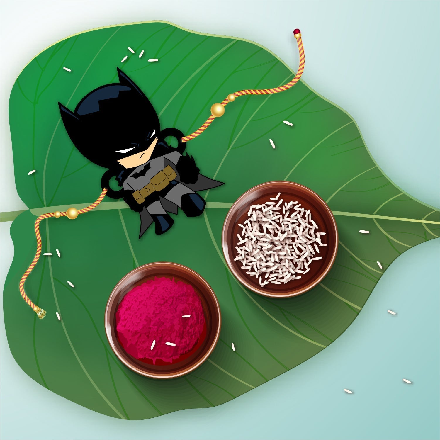 Indianvibez Batman Wooden Rakhi - Kids Rakhi | Grocsy