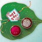 Indianvibez Bhai Hai Tu Mera Wooden Rakhi with Rudraksha, Quote Rakhi for Brother, Shop India - Kids Rakhi | Grocsy