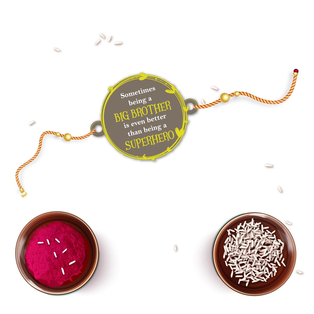 Indianvibez Big Brother Superhero Wooden Rakhi with Rudraksha, Unique Rakhi for Bhaiya, Shop India - Kids Rakhi | Grocsy