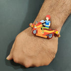 Indianvibez Biker Bhai Wooden Rakhi with Rudraksha, Motorcycle Rakhi for Bro, Shop India - Kids Rakhi | Grocsy