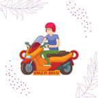 Indianvibez Biker Bhai Wooden Rakhi with Rudraksha, Motorcycle Rakhi for Bro, Shop India - Kids Rakhi | Grocsy