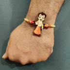 Indianvibez Chota Bheem Wooden Rakhi with Rudraksha, Cartoon Rakhi for Bro, Shop India - Kids Rakhi | Grocsy