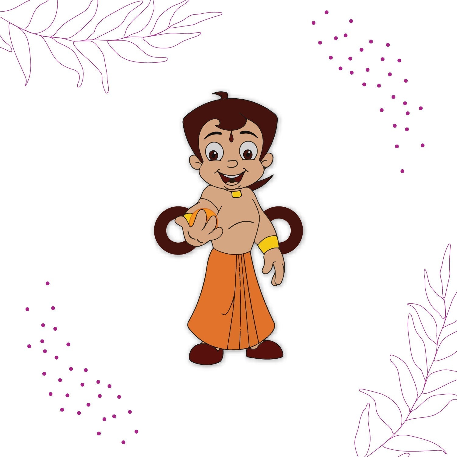 Indianvibez Chota Bheem Wooden Rakhi with Rudraksha, Cartoon Rakhi for Bro, Shop India - Kids Rakhi | Grocsy