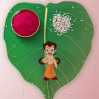 Indianvibez Chota Bheem Wooden Rakhi with Rudraksha, Cartoon Rakhi for Bro, Shop India - Kids Rakhi | Grocsy