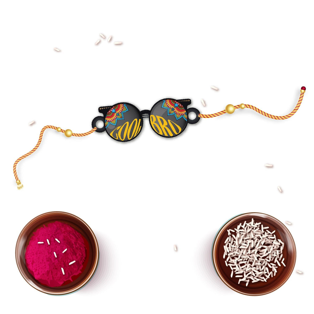 Indianvibez Cool Bro Wooden Rakhi with Rudraksha, Trendy Rakhi for Brother, Shop India - Kids Rakhi | Grocsy