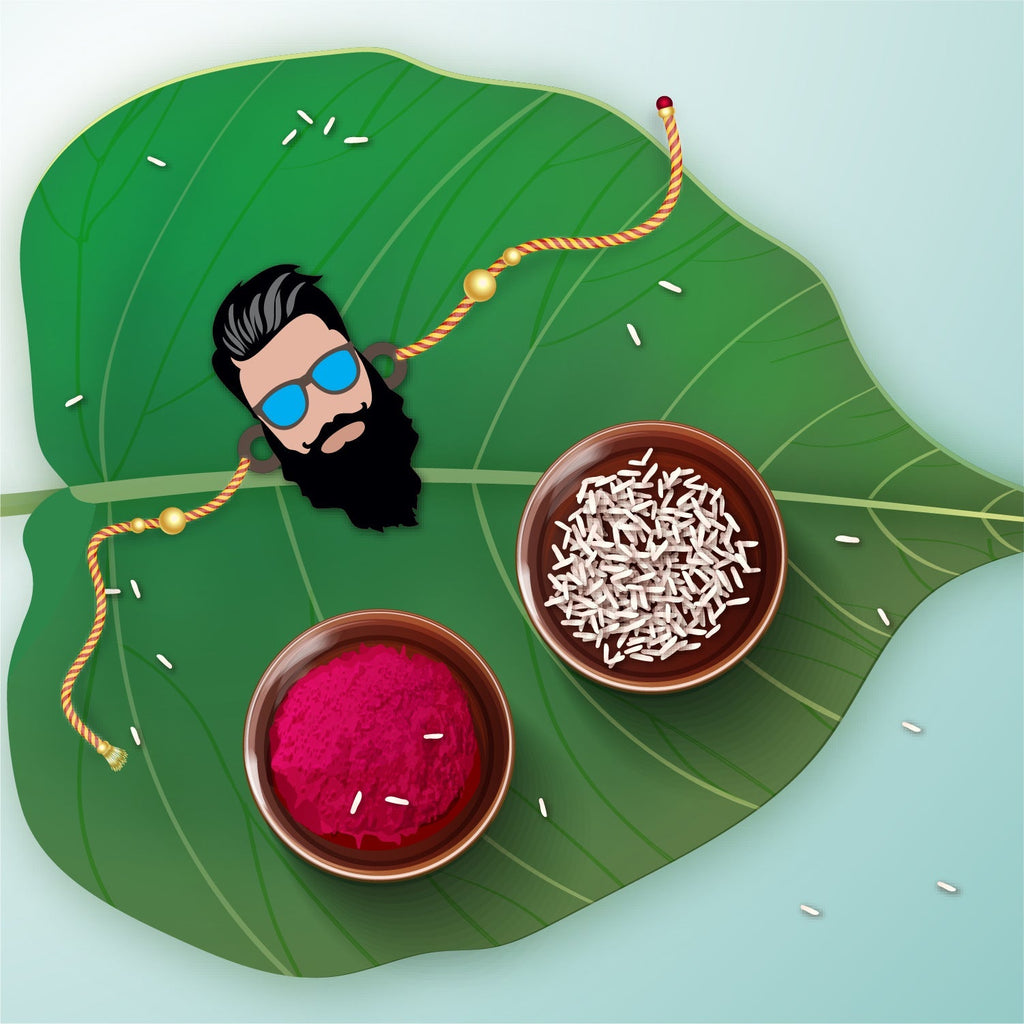 Indianvibez Dashing Bhai Wooden Rakhi with Rudraksha, Stylish Rakhi for Brother, Shop India - Kids Rakhi | Grocsy