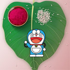 Indianvibez Doraemon Wooden Rakhi with Rudraksha, Cartoon Rakhi for Bro, Shop India - Kids Rakhi | Grocsy