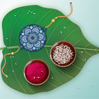 Indianvibez Ethnic Mandala Wooden Rakhi with Rudraksha, Divine Rakhi for Brother| - Kids Rakhi | Grocsy