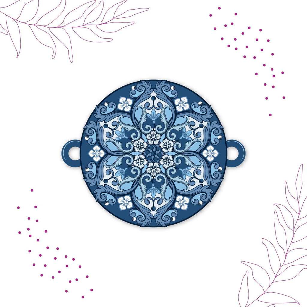 Indianvibez Ethnic Mandala Wooden Rakhi with Rudraksha, Divine Rakhi for Brother| - Kids Rakhi | Grocsy