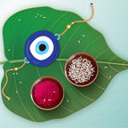 Indianvibez Evil Eye Rakhi with Rudraksha Thread, Rakhi for Brother - Kids Rakhi | Grocsy