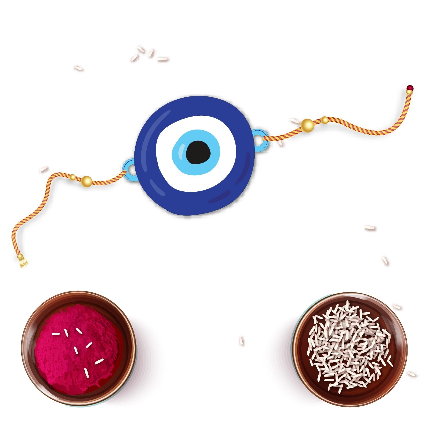 Indianvibez Evil Eye Rakhi with Rudraksha Thread, Rakhi for Brother - Kids Rakhi | Grocsy