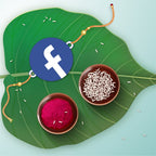 Indianvibez Facebook Wooden Rakhi with Rudraksha, Social Media Rakhi for Bro, Shop India - Kids Rakhi | Grocsy