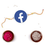 Indianvibez Facebook Wooden Rakhi with Rudraksha, Social Media Rakhi for Bro, Shop India - Kids Rakhi | Grocsy