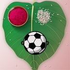 Indianvibez Football Wooden Rakhi with Rudraksha, Soccer Rakhi for Bro, Shop India - Kids Rakhi | Grocsy