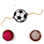 Indianvibez Football Wooden Rakhi with Rudraksha, Soccer Rakhi for Bro, Shop India - Kids Rakhi | Grocsy