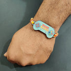 Indianvibez Gamer King Bhai Wooden Rakhi with Rudraksha, Gaming Rakhi for Bro, Shop India - Kids Rakhi | Grocsy