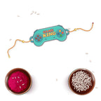 Indianvibez Gamer King Bhai Wooden Rakhi with Rudraksha, Gaming Rakhi for Bro, Shop India - Kids Rakhi | Grocsy