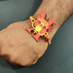Indianvibez Royal King Bhai Wooden Rakhi, Rudraksha Rakhi for Brother - Kids Rakhi | Grocsy