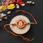 Indianvibez Manchester United Wooden Rakhi with Rudraksha, Football Rakhi for Bro, Shop India - Kids Rakhi | Grocsy