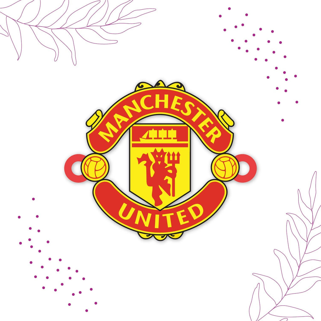 Indianvibez Manchester United Wooden Rakhi with Rudraksha, Football Rakhi for Bro, Shop India - Kids Rakhi | Grocsy