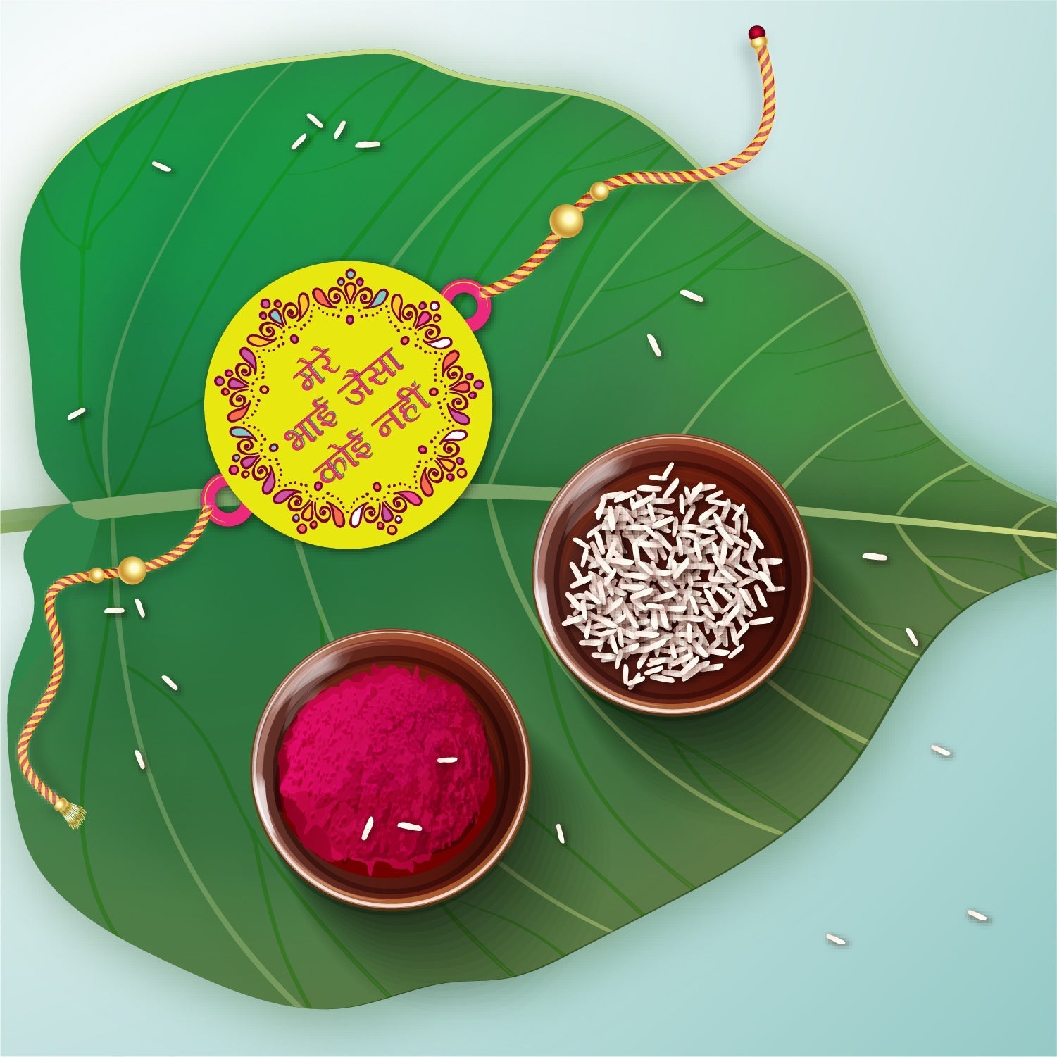 Indianvibez Mere Bhai Jaisa Koi Nahi Rakhi, Rakhi with Rudraksha Thread - Kids Rakhi | Grocsy