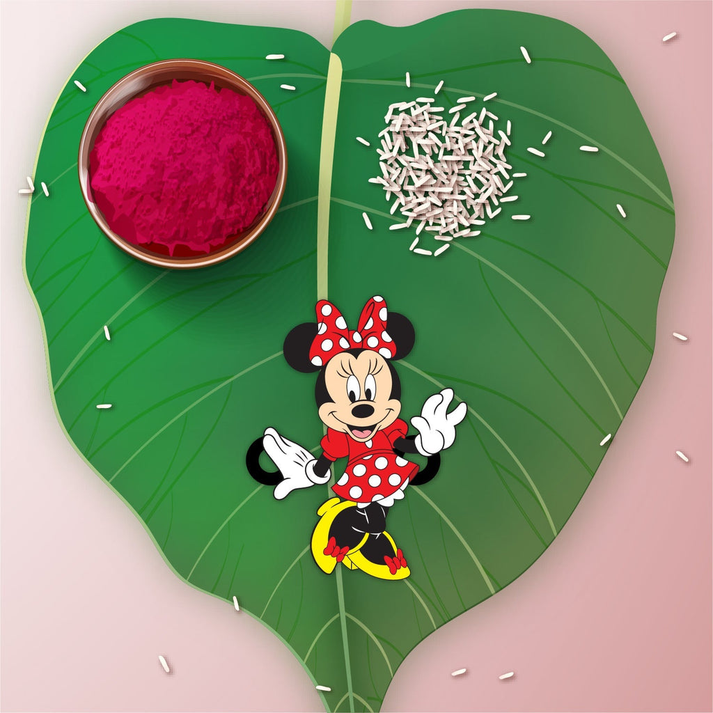 Indianvibez Minnie Wooden Rakhi/Lumba - Kids Rakhi | Grocsy