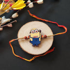 Indianvibez Minion Wooden Rakhi with Rudraksha, Funny Rakhi for Bro, Shop India - Kids Rakhi | Grocsy