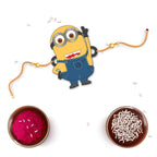 Indianvibez Minion Wooden Rakhi with Rudraksha, Funny Rakhi for Bro, Shop India - Kids Rakhi | Grocsy