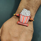 Indianvibez Netflix & Bro Wooden Rakhi with Rudraksha, Chill Bhai Rakhi, Shop India - Kids Rakhi | Grocsy
