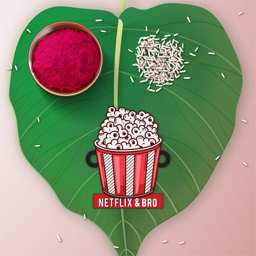 Indianvibez Netflix & Bro Wooden Rakhi with Rudraksha, Chill Bhai Rakhi, Shop India - Kids Rakhi | Grocsy
