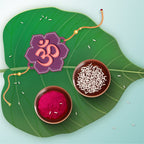 Indianvibez Om Wooden Rakhi with Rudraksha Thread, Rakhi for Brother - Kids Rakhi | Grocsy
