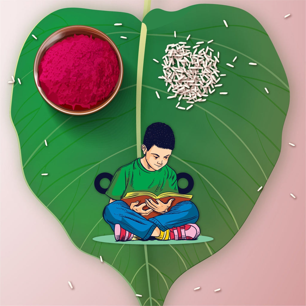 Indianvibez Padhaku Bhai Wooden Rakhi, Rudraksha Rakhi for Brother - Kids Rakhi | Grocsy
