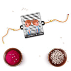 Indianvibez Partners in Crime Rakhi Wooden Rakhi for brother with Rudraksha Thread - Kids Rakhi | Grocsy