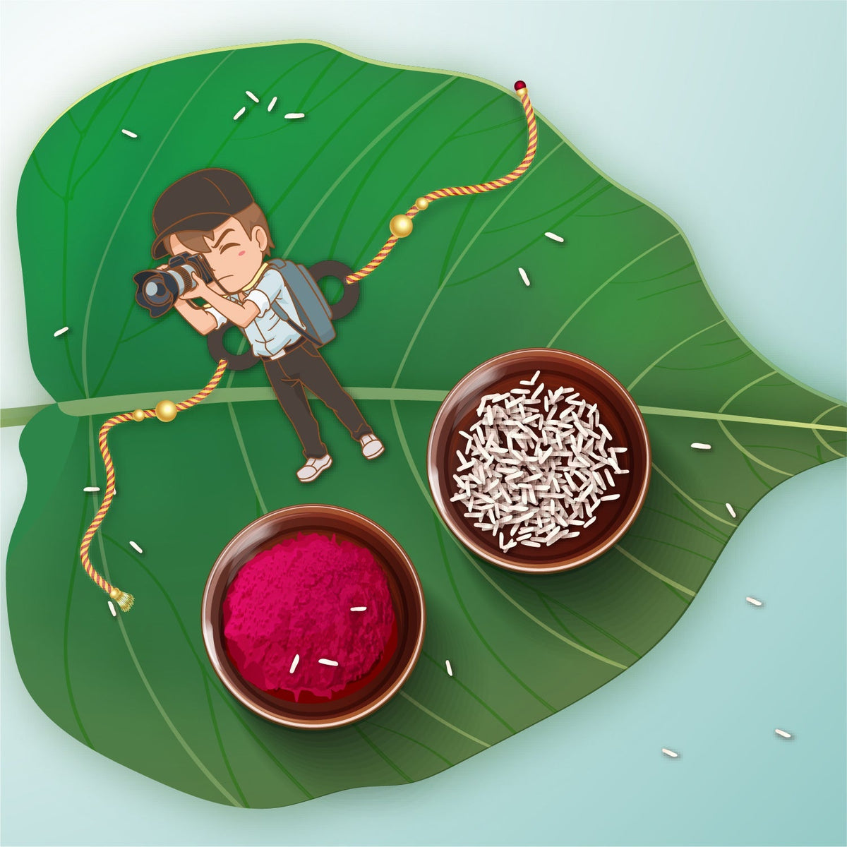 Indianvibez Photographer Bhai Wooden Rakhi with Rudraksha, Hobby Rakhi for Brother, Shop India - Kids Rakhi | Grocsy