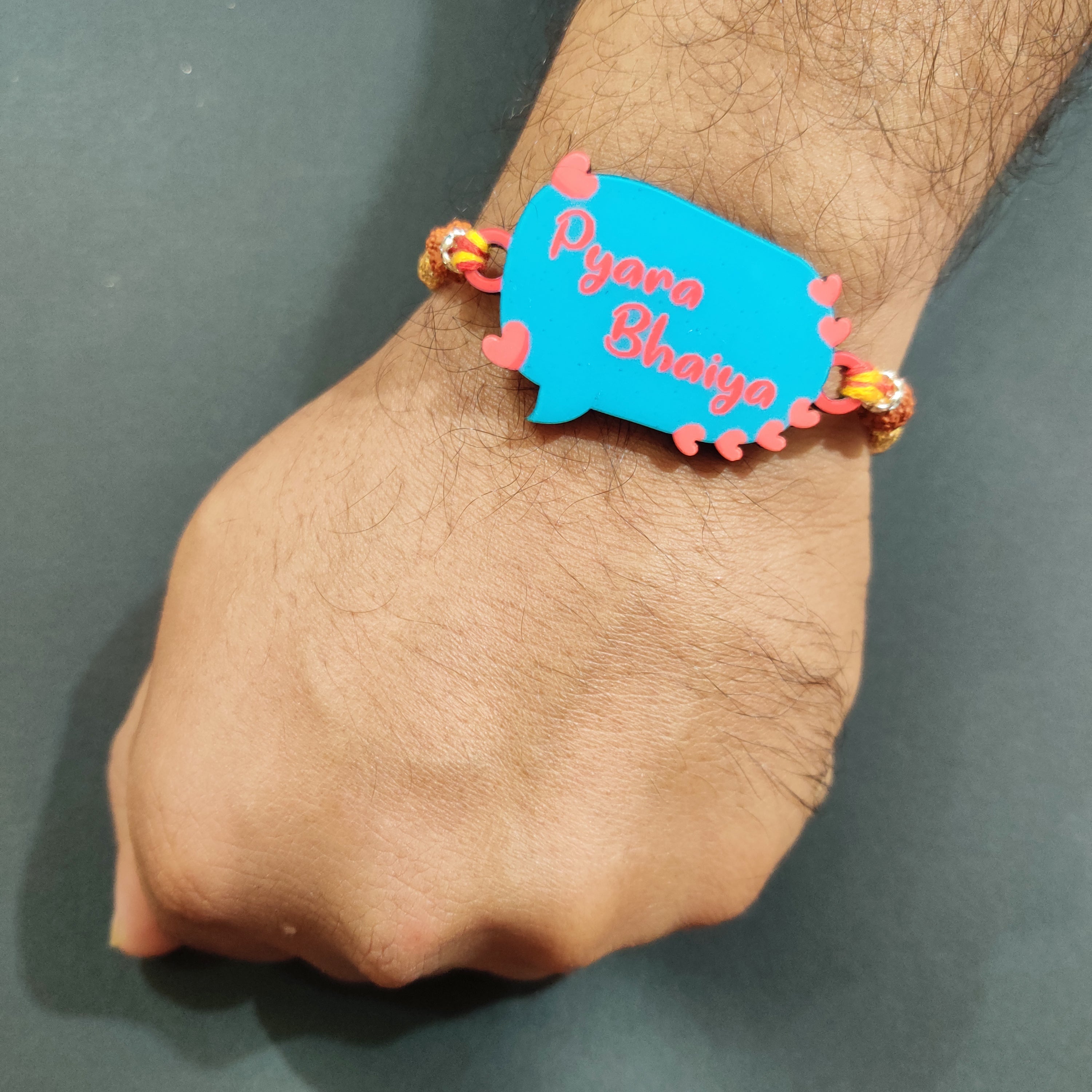 Indianvibez Pyara Bhai Wooden Rakhi with Rudraksha Thread, Rakhi for Brother - Kids Rakhi | Grocsy
