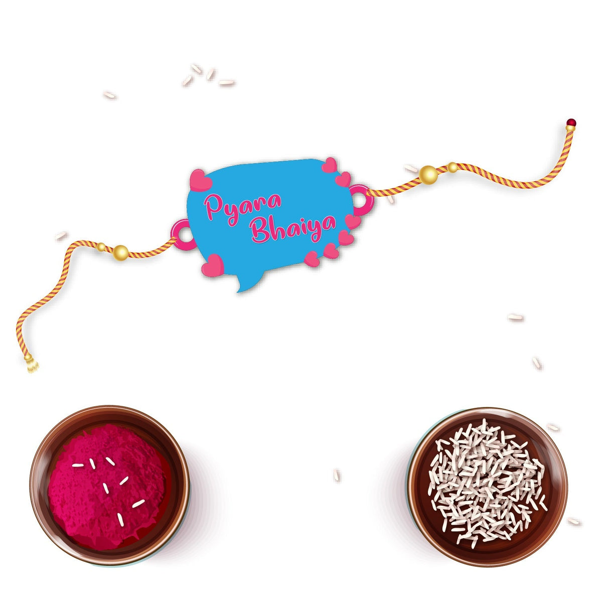 Indianvibez Pyara Bhai Wooden Rakhi with Rudraksha Thread, Rakhi for Brother - Kids Rakhi | Grocsy