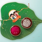 Indianvibez Happy Rakshabandhan Wooden Rakhi with Rudraksha, Traditional Rakhi for Brother, Shop India - Kids Rakhi | Grocsy