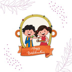 Indianvibez Happy Rakshabandhan Wooden Rakhi with Rudraksha, Traditional Rakhi for Brother, Shop India - Kids Rakhi | Grocsy