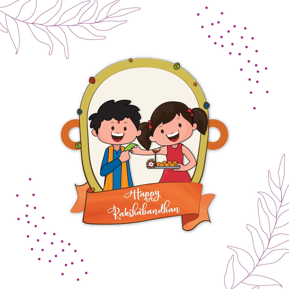 Indianvibez Happy Rakshabandhan Wooden Rakhi with Rudraksha, Traditional Rakhi for Brother, Shop India - Kids Rakhi | Grocsy