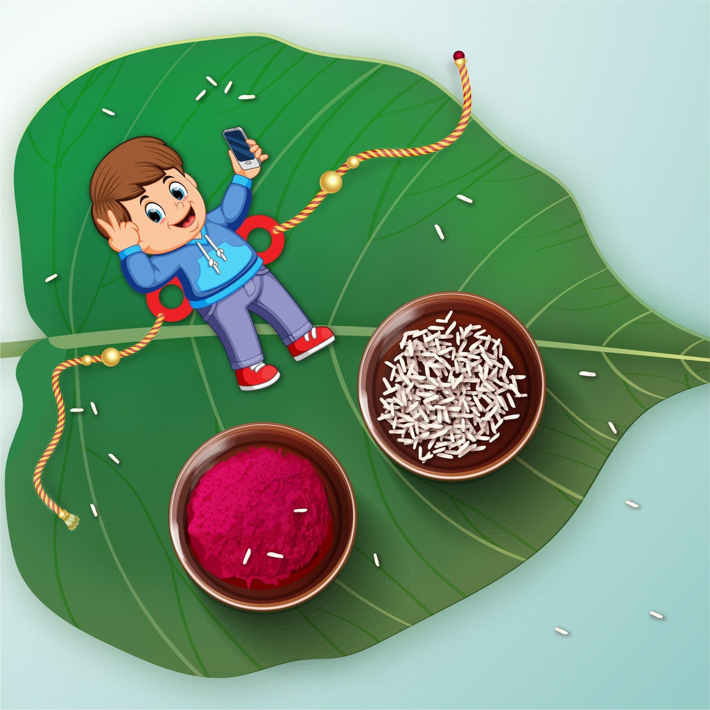 Indianvibez Selfie Wala Bhai Rakhi, Wooden Rakhi for Brother - Kids Rakhi | Grocsy