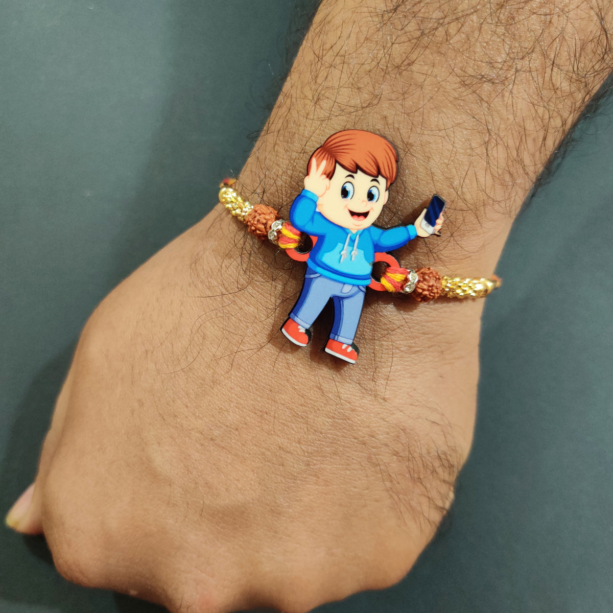 Indianvibez Selfie Wala Bhai Rakhi, Wooden Rakhi for Brother - Kids Rakhi | Grocsy