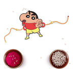 Indianvibez Shinchan Wooden Rakhi with Rudraksha, Funny Rakhi for Brother, Shop India - Kids Rakhi | Grocsy