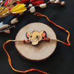 Indianvibez Simba Wooden Rakhi with Rudraksha, Lion King Rakhi for Bro, Shop India - Kids Rakhi | Grocsy