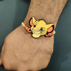 Indianvibez Simba Wooden Rakhi with Rudraksha, Lion King Rakhi for Bro, Shop India - Kids Rakhi | Grocsy
