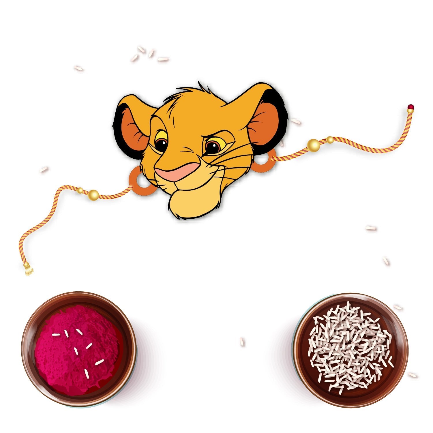 Indianvibez Simba Wooden Rakhi with Rudraksha, Lion King Rakhi for Bro, Shop India - Kids Rakhi | Grocsy