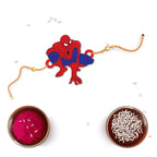 Indianvibez Spiderman Wooden Rakhi with Rudraksha, Superhero Rakhi for Kids & Bro, Shop India - Kids Rakhi | Grocsy